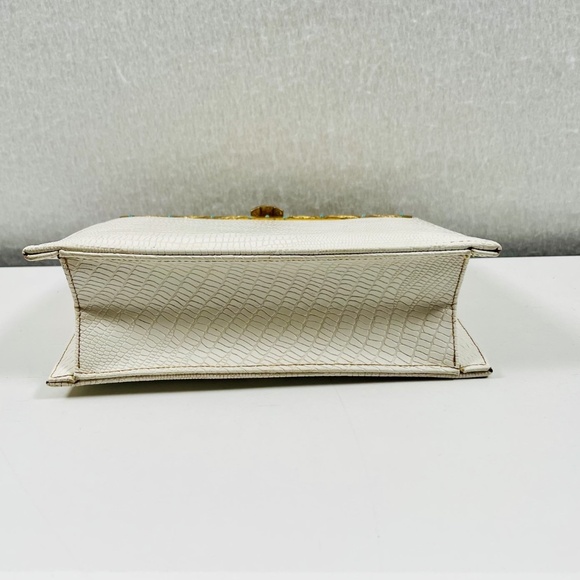 Vintage Meyers ~ White Faux Snakeskin Jeweled Hand Bag Clutch Purse Made in USA